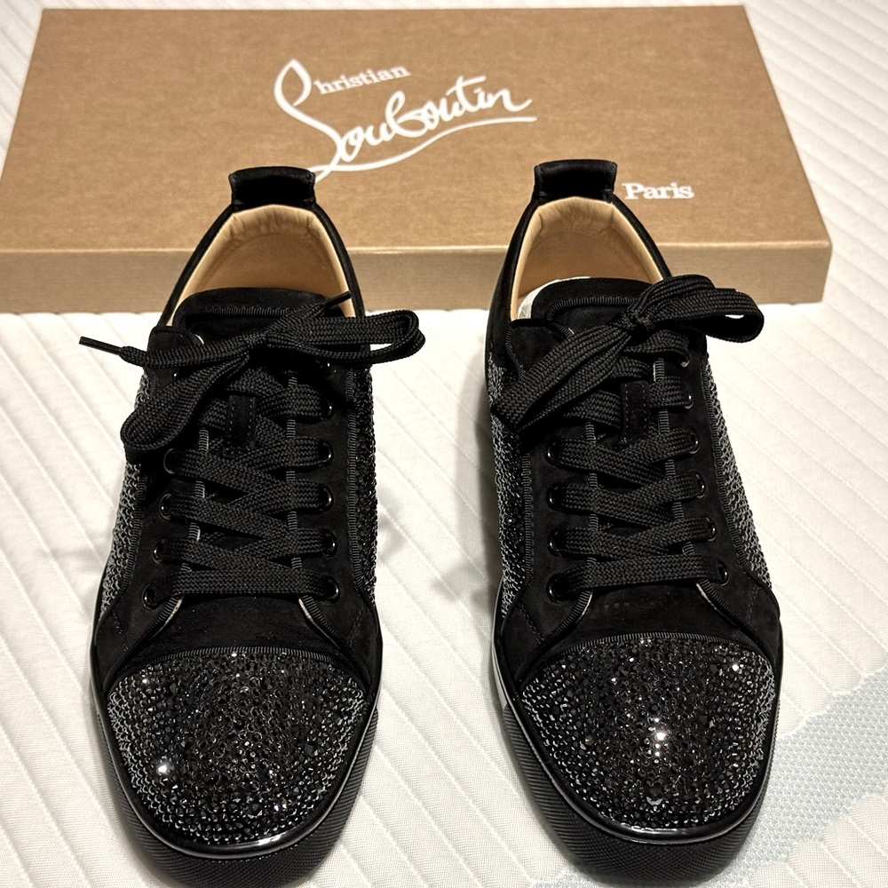 Christian Louboutin Louis Junior Strass Flat Black men’s trainers size 39